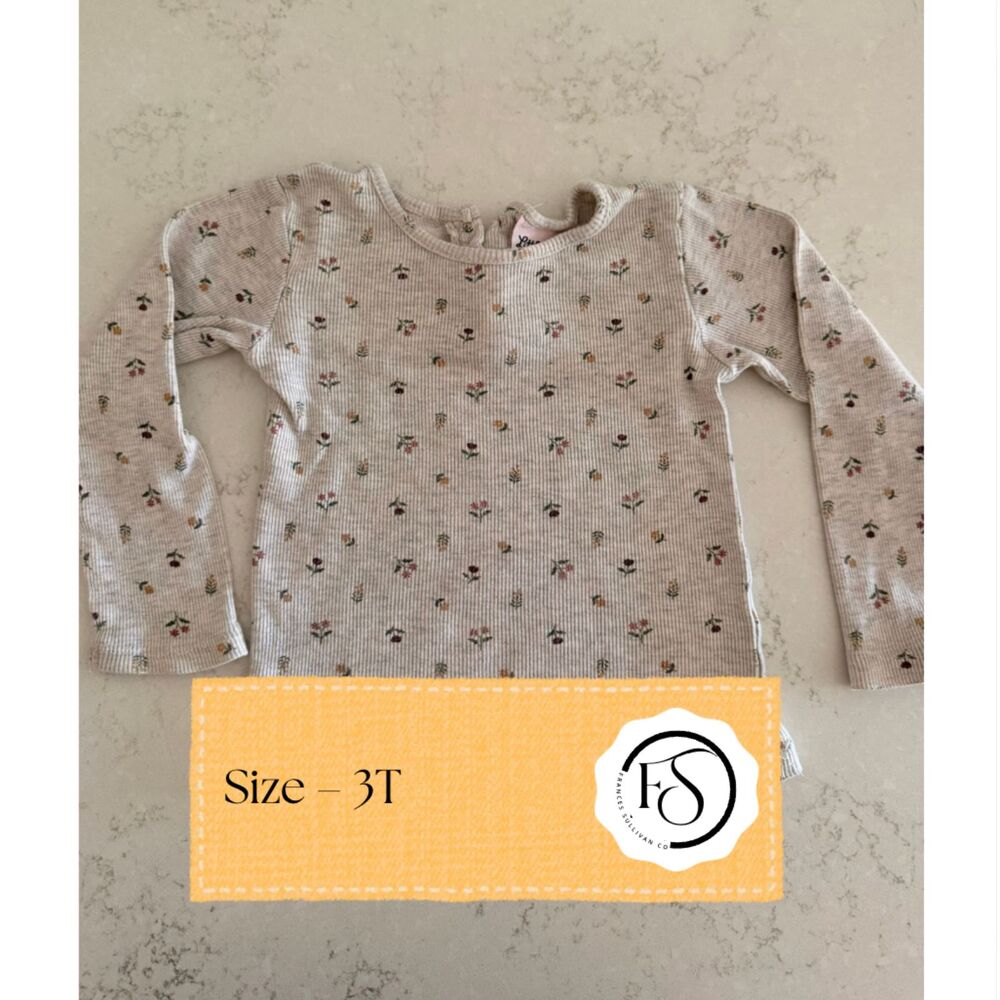 Little Lass Gray Cotton Toddler Top, Size 3T